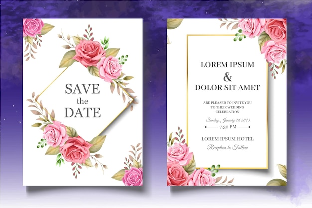 Romantic Floral Wedding Card Set