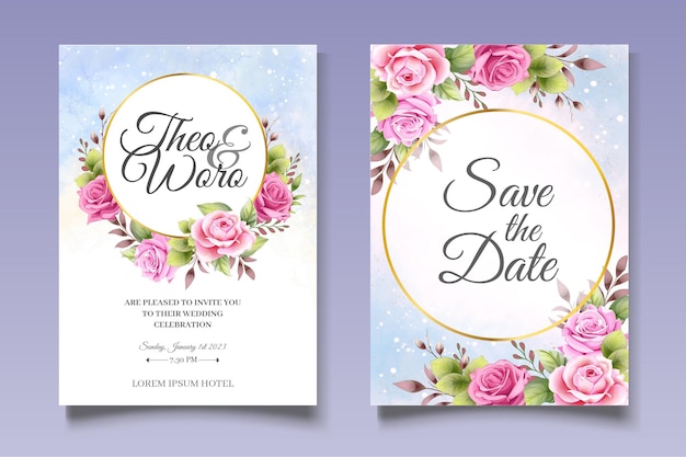 Romantic Floral Wedding Card Set