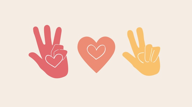 Vector romantic hand gesture of love with finger heart shape