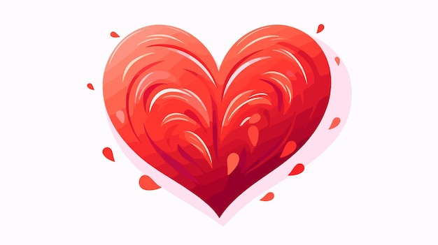 Romantic Heart Love Card Cartoon Vector Illustration