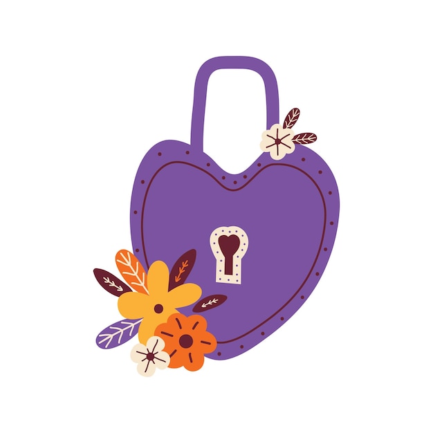 Romantic heart shaped padlock with keyhole Love symbol padlock for Valentines day wedding