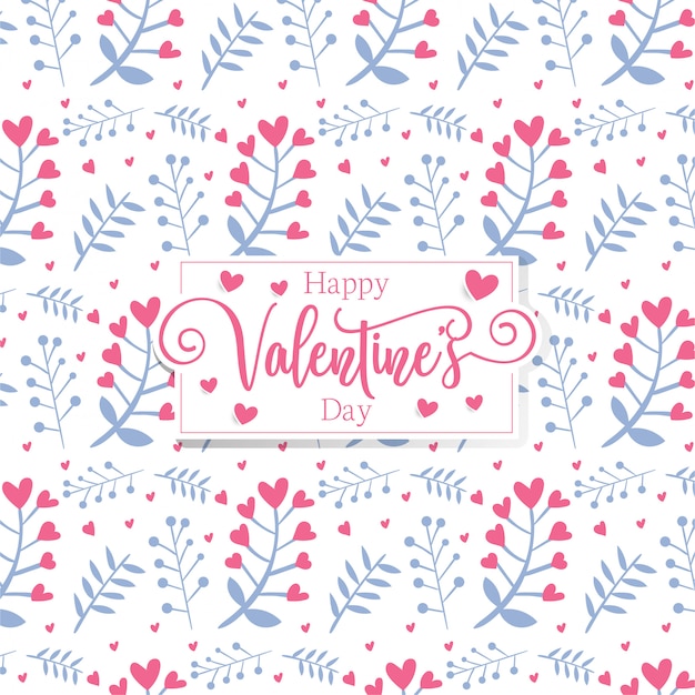 Romantic hearts floral valentine's day pattern