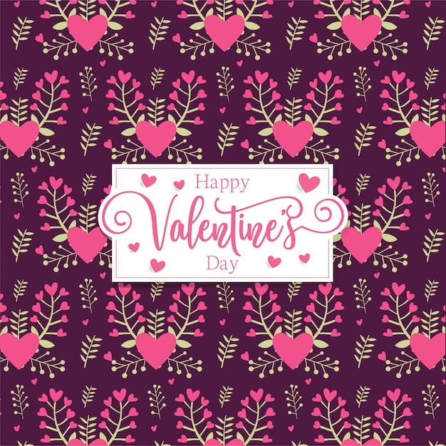 Romantic hearts floral valentine's day pattern