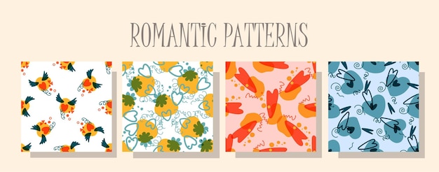 Romantic love pattern Children's textile design Seamless design