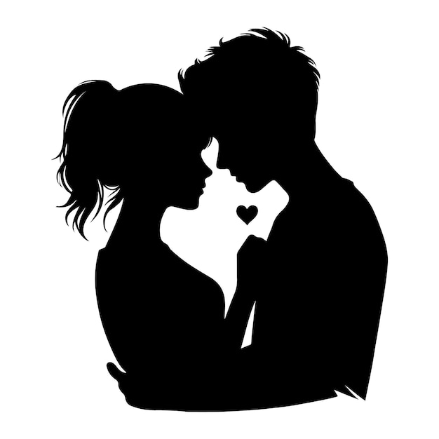 Romantic love vector silhouette