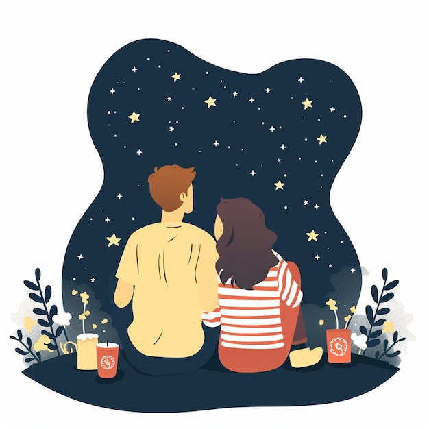 Vector romantic movie nights 3