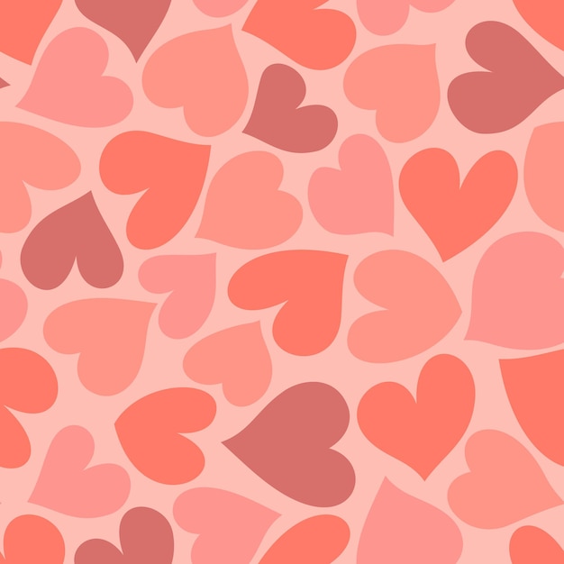 Romantic pattern with hearts. Background with Valentine's day. Vector illustration. Cartoon style.