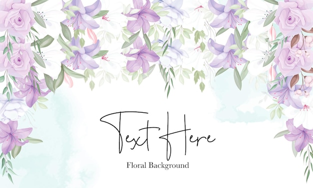 Romantic purple floral background template