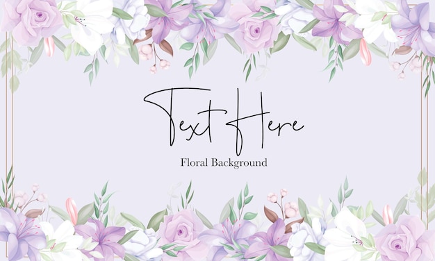 Romantic purple floral background template