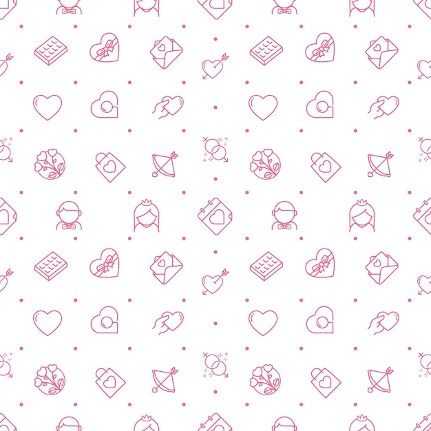 Romantic seamless pattern for Valentine's day