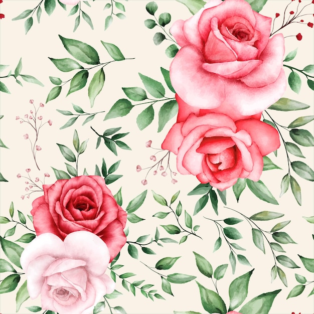 Romantic seamless pattern with maroon flower