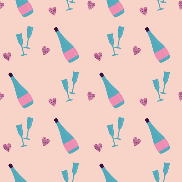 Romantic seamless pattern