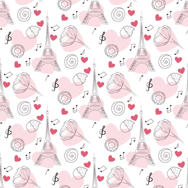 Romantic seamless pattern