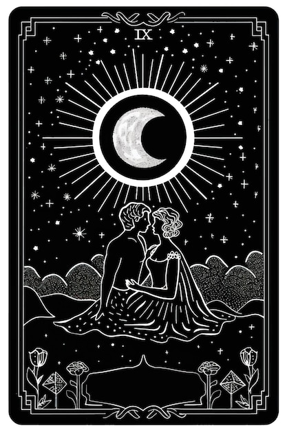 Romantic tarot card illustration