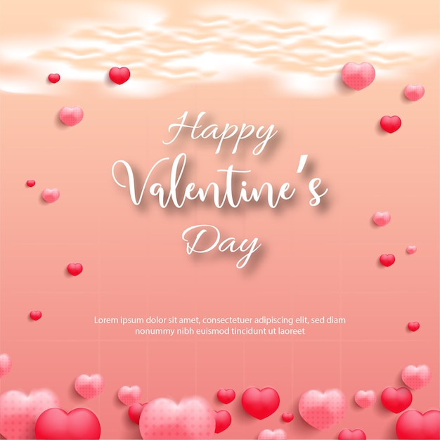 Romantic valentine decoration, Happy valentine's day Premium Vector