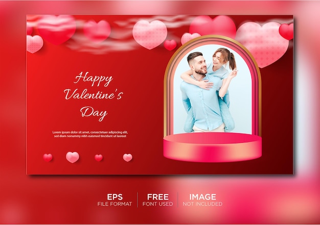 Romantic valentine decoration, Premium Vector