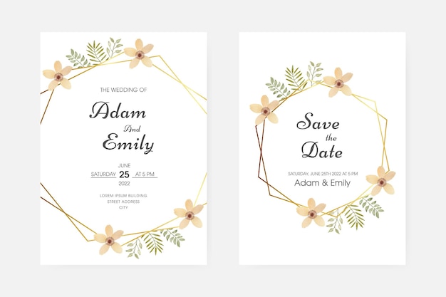 Romantic watercolor wedding invitation