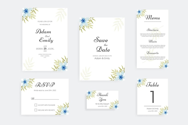 Romantic watercolor wedding invitation