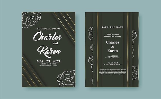 Romantic wedding invitation template