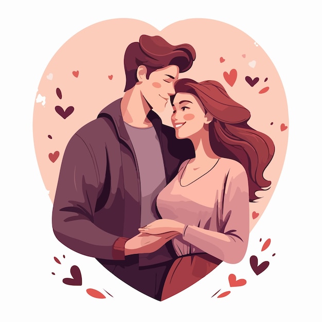 Romantic Young Couple in Love Happy Portrait of Handsome Man