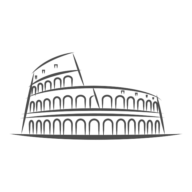 Rome city Colosseum landmark in Rome Architecture symbol of Italy Outline buildin Travel and tourism