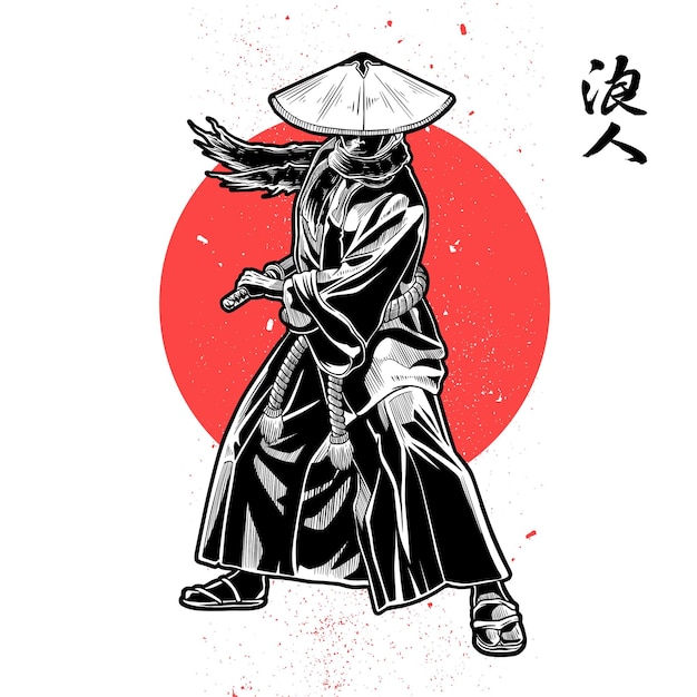 a ronin who is ready to cut down enemies with his katana