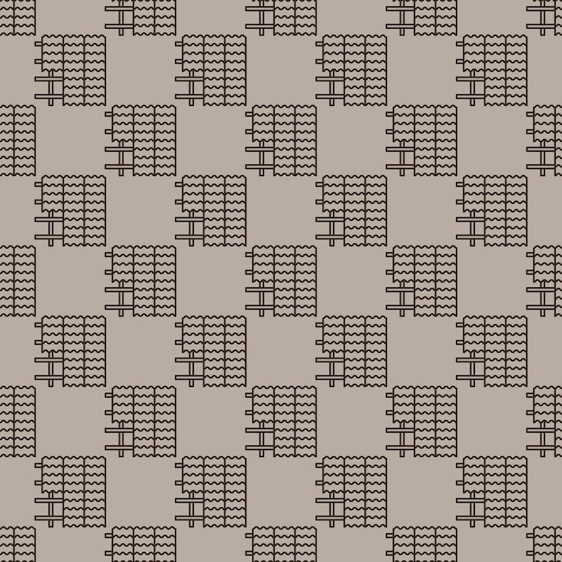 Roof Installation vector concept line seamless pattern