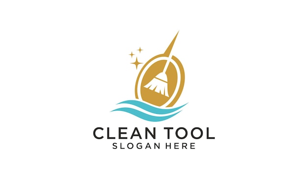 room cleaning tool design logo