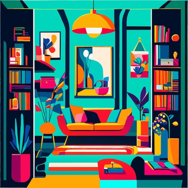 room interior decor vector illustration doodle vector illustration