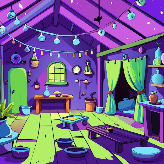 Vector a room with a purple ceiling and a purple ceiling with a purple ceiling with a purple ceiling