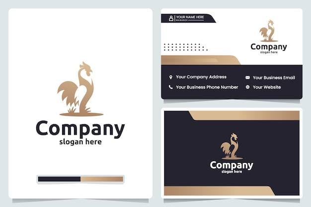 rooster chicken logo design template