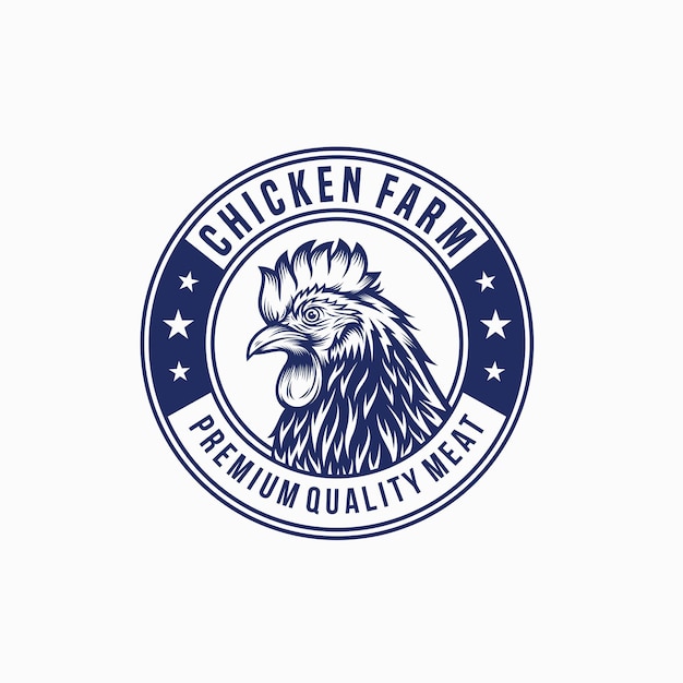 Rooster chicken logo vintage