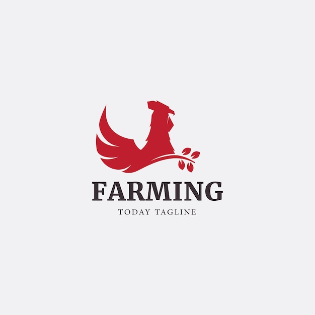 Rooster farming logo design vector graphic icon symbol illustration