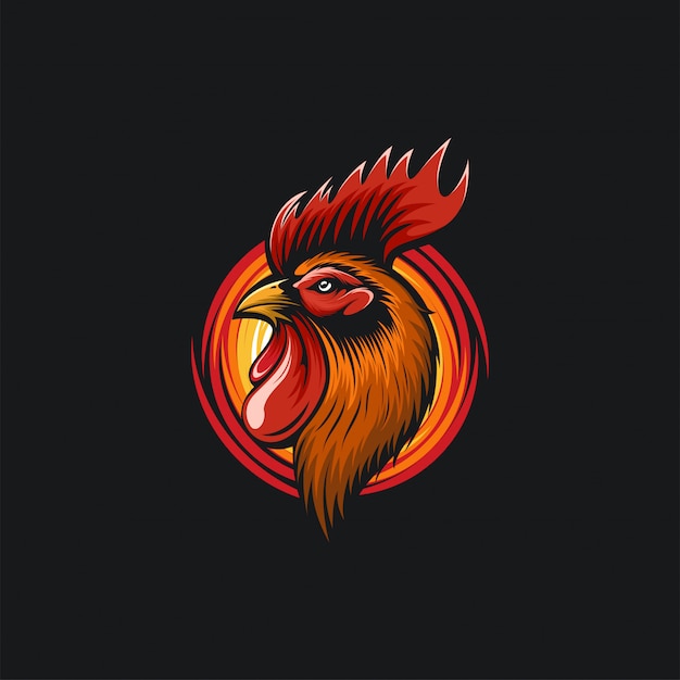 rooster head design ilustration