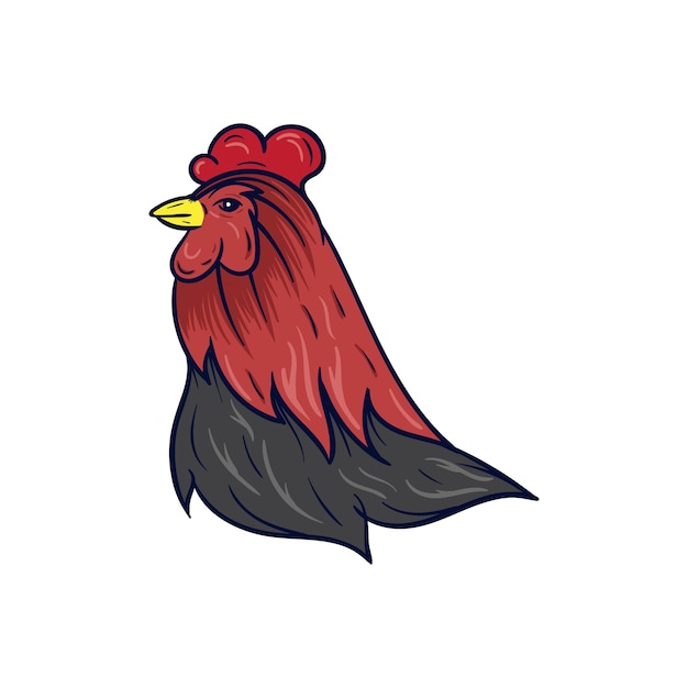 rooster head illustration