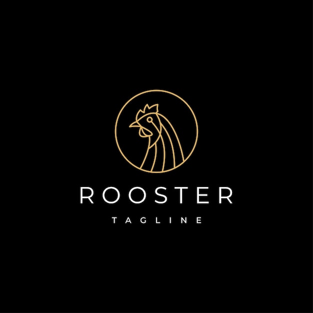 Rooster head logo icon design template