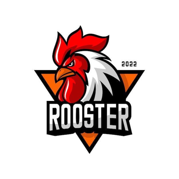 rooster head logo vector design on white background