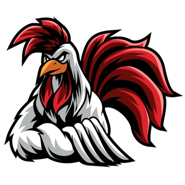 Rooster head mascot logo template