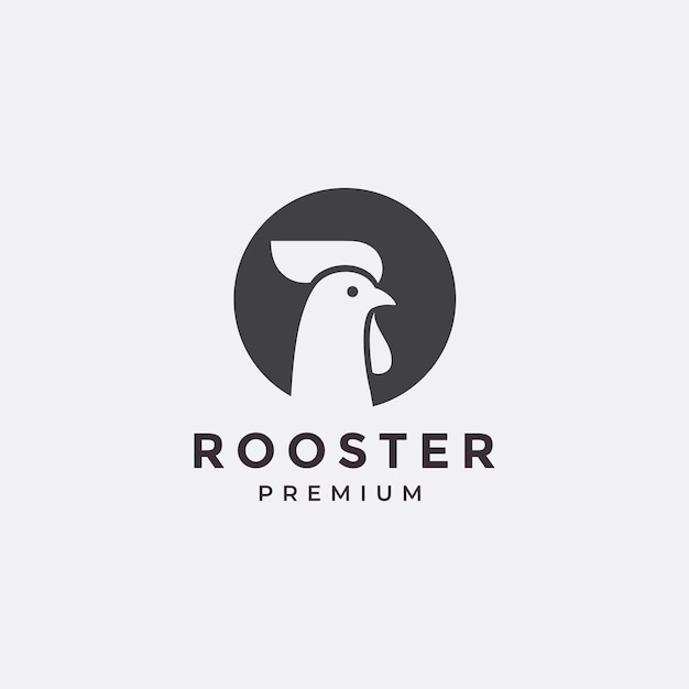 Rooster logo design vector icon symbol