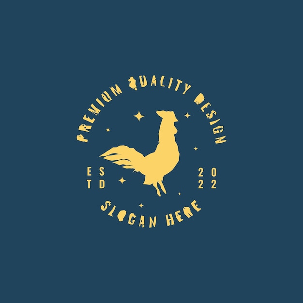 Rooster logo design vintage nature farm village agriculture chicken