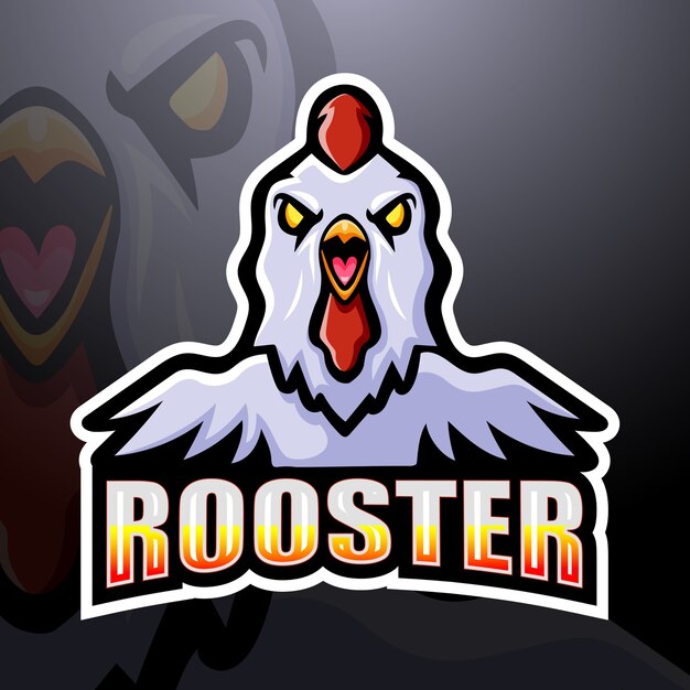 Rooster mascot esport illustration