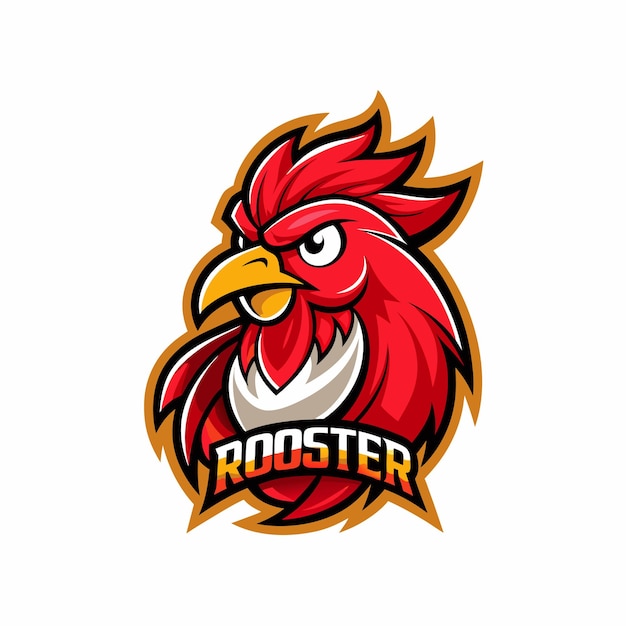 Rooster mascot logo icon vector design with text rooster