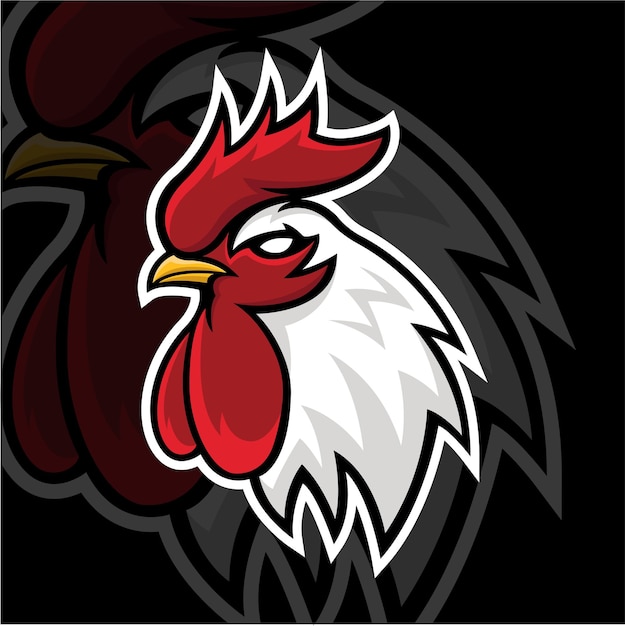 rooster mascot logo vector design template