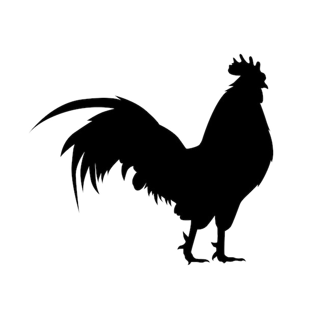 Vector rooster silhouette icon vector