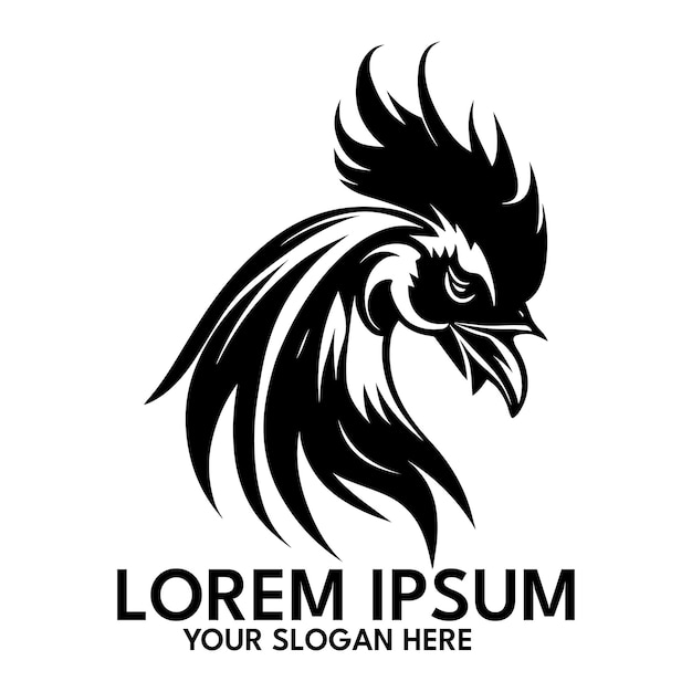 Rooster silhouette logo style vector illustration