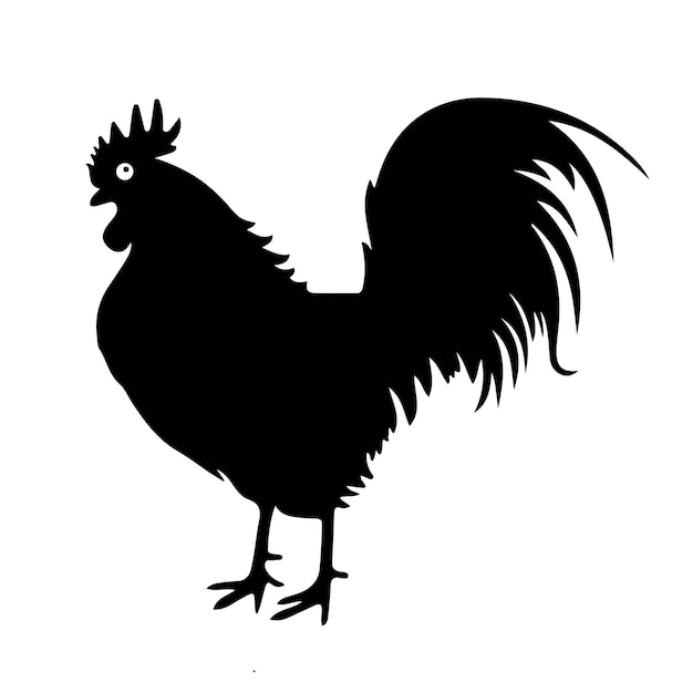 Vector rooster silhouette vector poultry chickens roosters