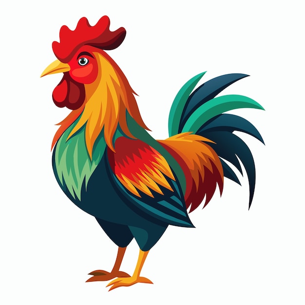 Rooster vector art illustration 12