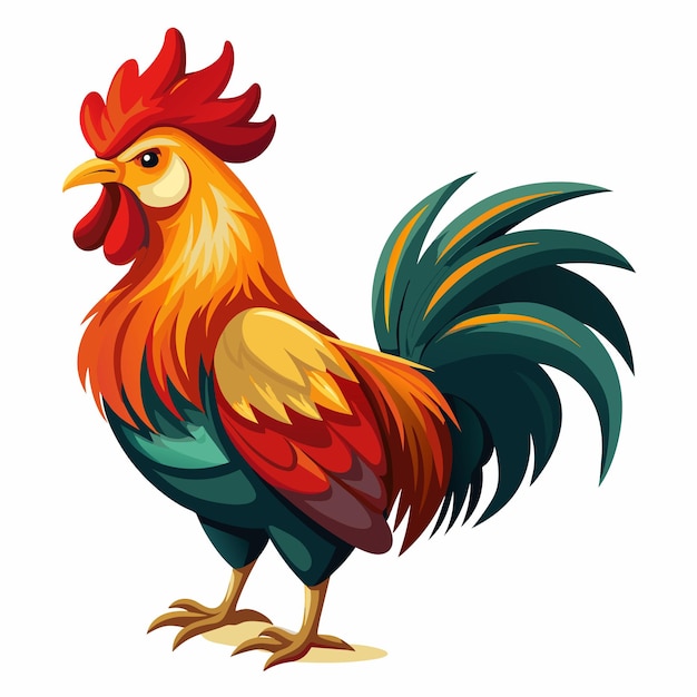 Rooster vector art illustration 13