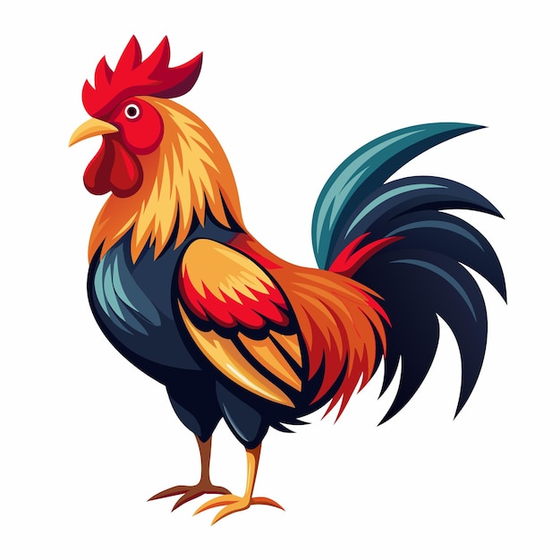 Vector rooster vector art illustration 16