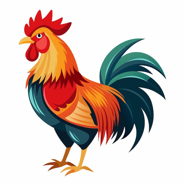 Rooster vector art illustration 4